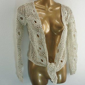 White house black market crochet cardigan sweater size XS